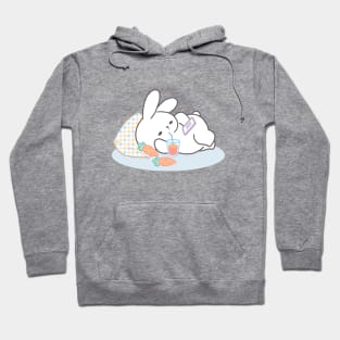 Cute Bunny Relaxing Doing What You Love is Never Waste of Time Hoodie